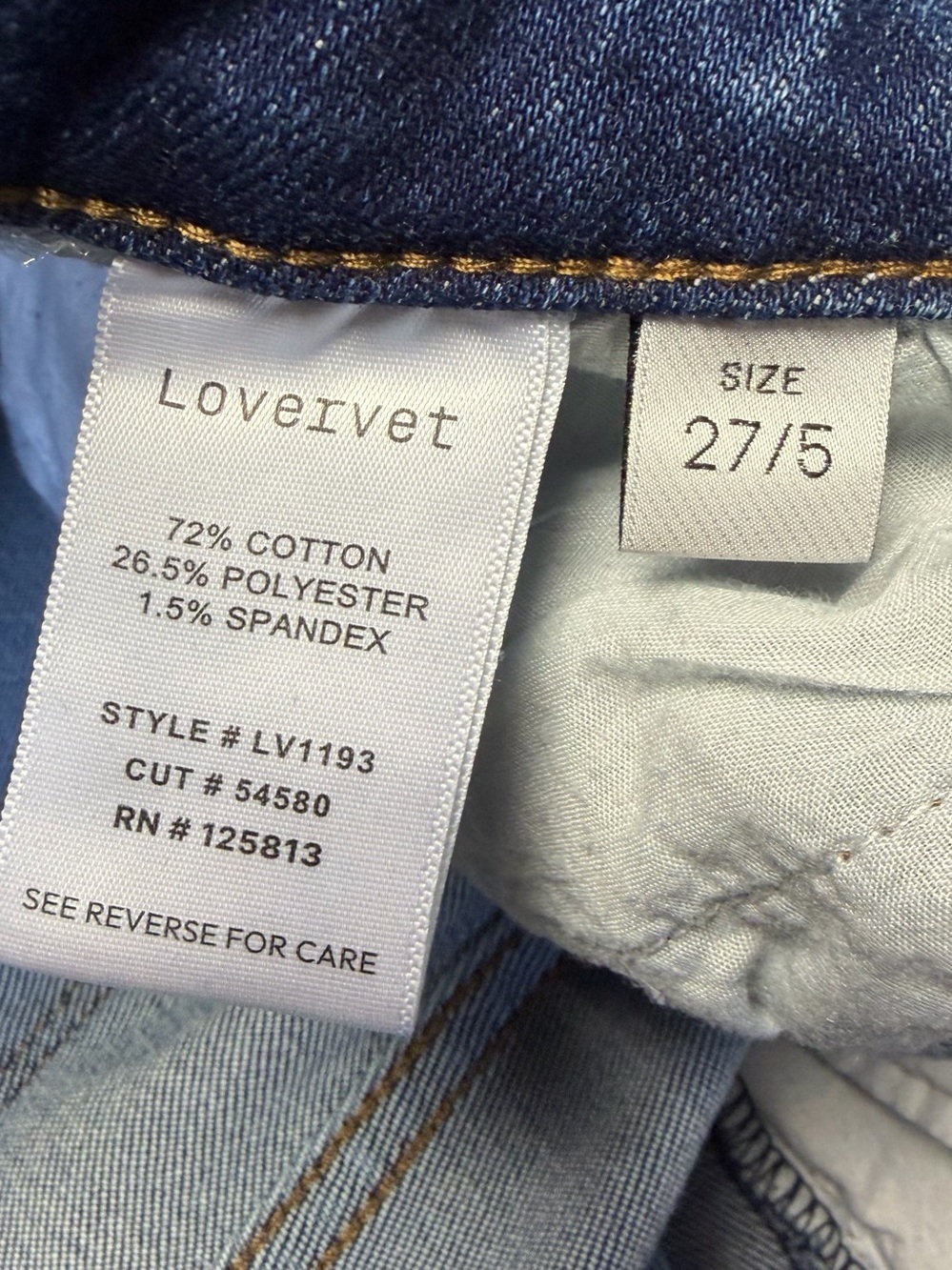 Lovervet By Vervet Jeans Women’s 27/5 Boot Cut Stretch Denim Raw Hem Mid Rise - Picture 9 of 9